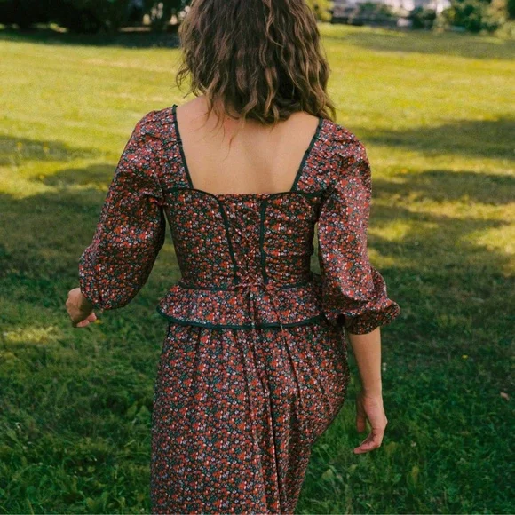 Christy Dawn The Narcissa Dress in Evergreen Apple Harvest - Picture 9 of 15